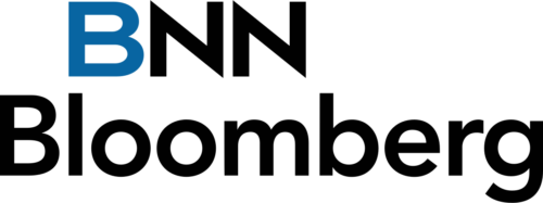 The bnn bloomberg logo on a black background.