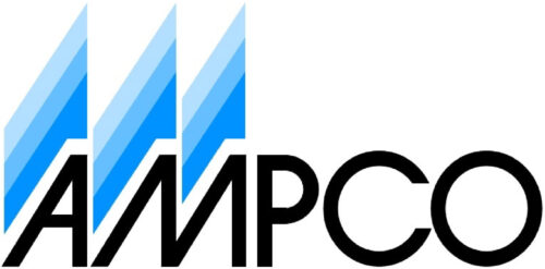 The ampco logo on a white background.