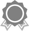 A grey award badge on a white background.