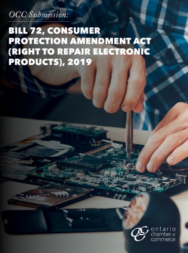 Bill 27 consumer protection amendment act right to repair electronic products, 2019.
