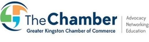 The chamber logo with the words greater kingston chamber of commerce.