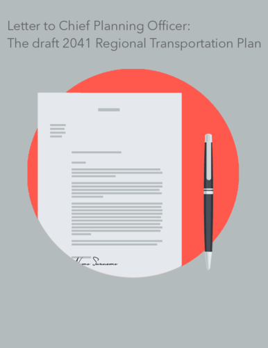 Letter to child planning officer draft the 240 regional transportation plan.