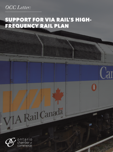 Support for via rail's high - frequency rail plan.