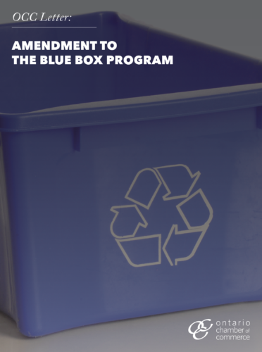 Amendment to the blue box program.