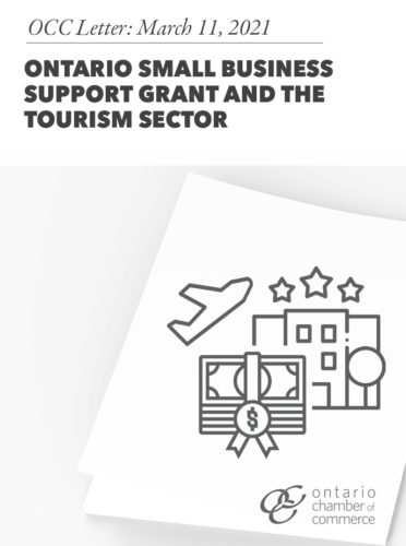 Ontario small business support grant and the tourism sector.