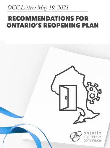 Recommendations for ontario's reopening plan.