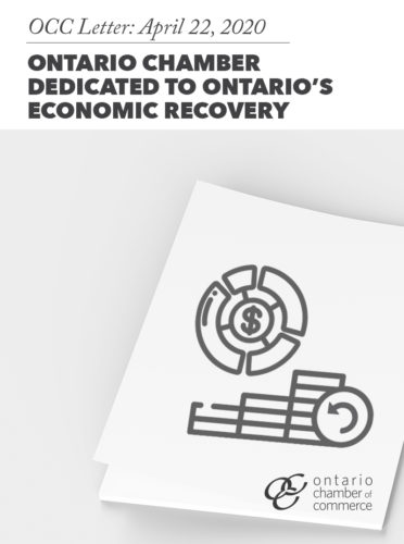 Ontario chamber dedicated to ontario's economic recovery.