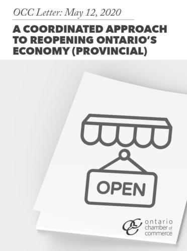 Occ letter - a coordinated approach to reviving ontario's economy provincial.