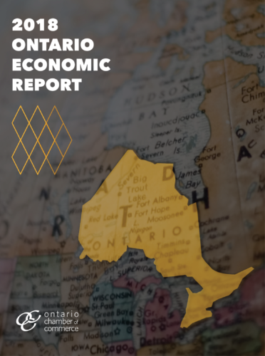 The cover of the 2018 ontario economic report.