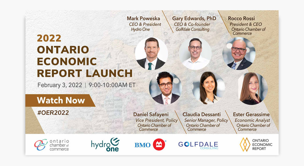 A flyer for the ontario economic report launch.