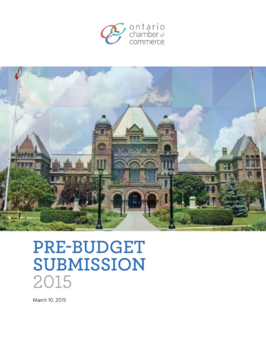 The cover of the pre - budget submission 2015.