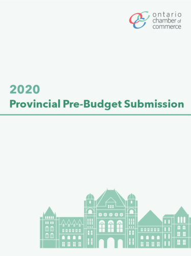 The cover of the 2020 provincial pre-budget submission.