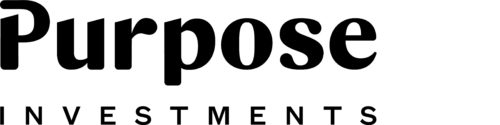 The purpose investments logo on a white background.