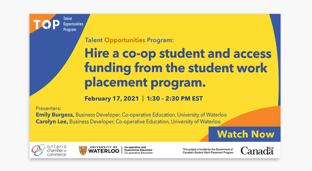 A flyer with the words top opp and access funding for the student work placement program.