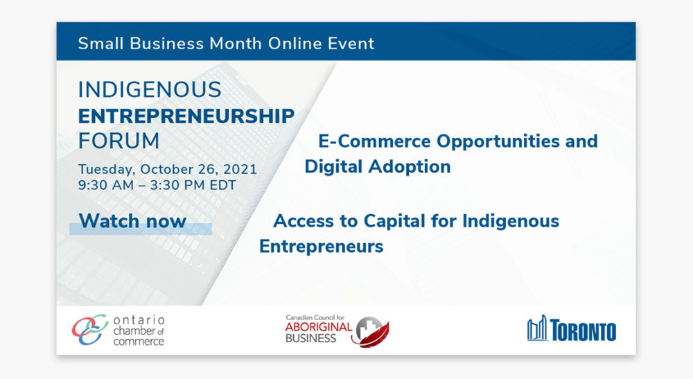 A flyer with the words indigenous entrepreneurship opportunities and digital adoption.