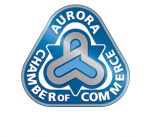 Aurora chamber of commerce logo.