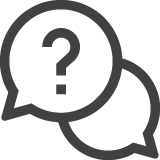 Two question mark speech bubbles on a white background.