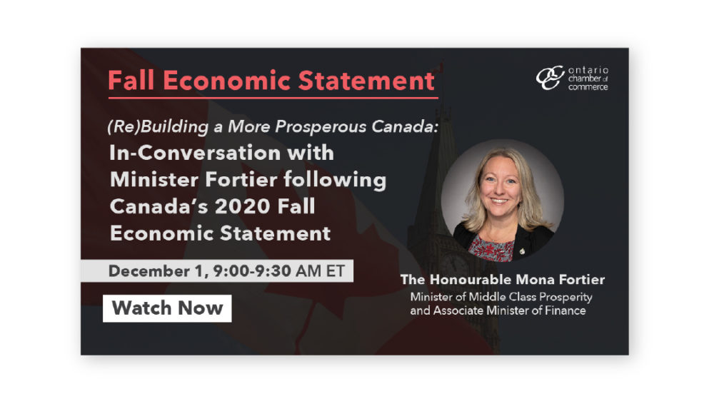 An advertisement for the fall economic statement.