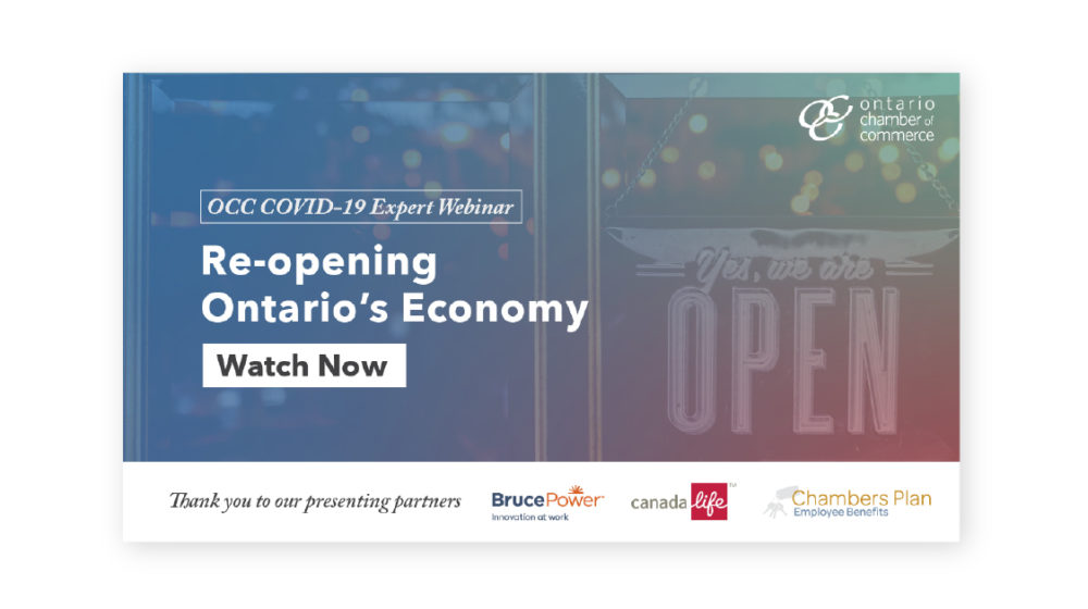 A banner with the words reviving ontario's economy.