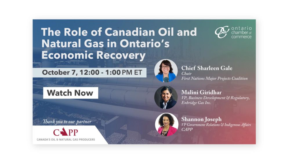 The role of canadian oil and natural gas in ontario's economic recovery.